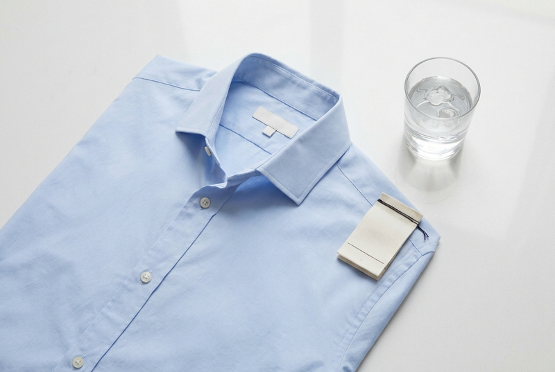 Non-iron shirt with care label