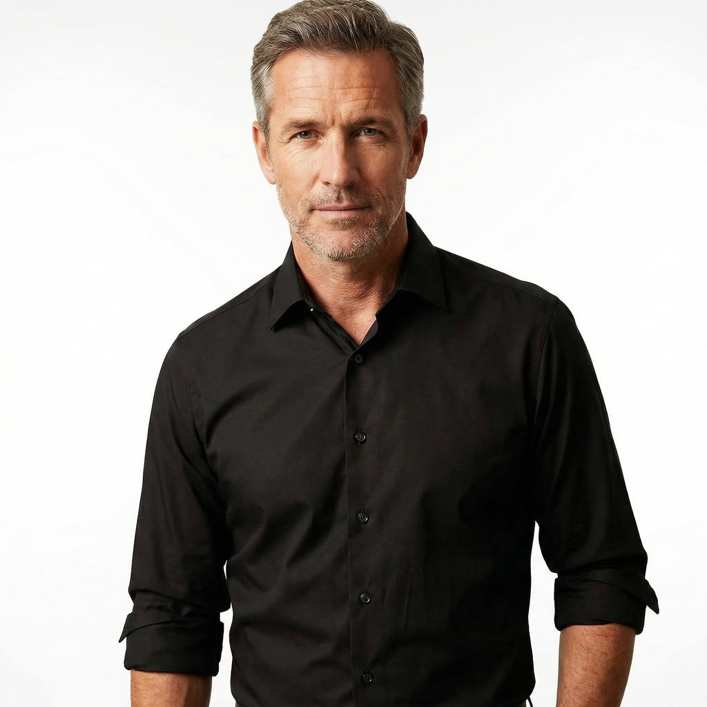 TrueFords non-iron shirt matte fabric texture close-up